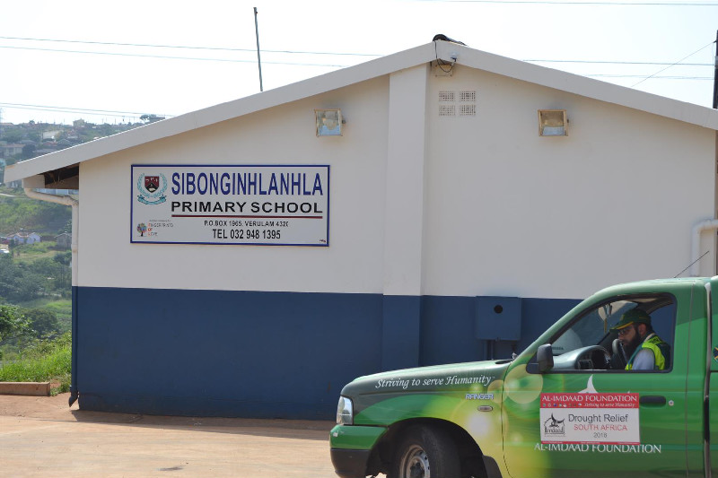 The Al-Imdaad Foundation also distributed water at the Sibonginhlanhla Primary school